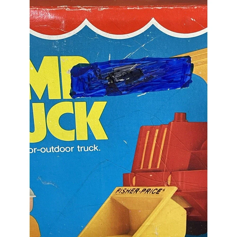 Vintage 1970’s Fisher Price Husky Helper Toy Dump Truck Bed Tilts 302